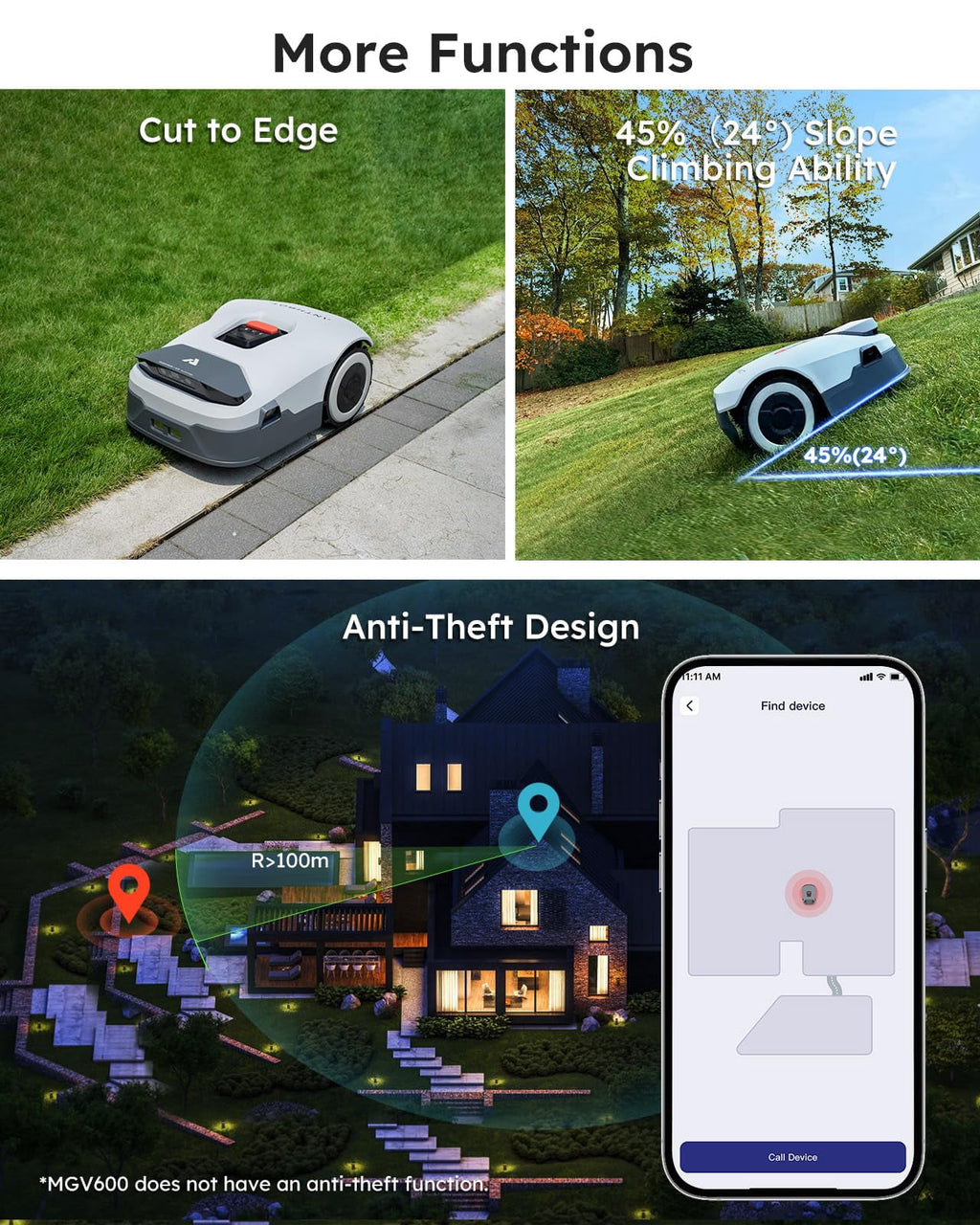  ANTHBOT Genie1000 Robotic Lawn Mower,Max 0.5 Acre,RTK and 4-Camera Vision Obstacle Avoidance
