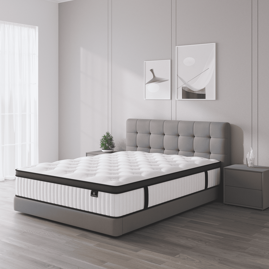 Madevos Queen Mattress in a Box, 10 inch Memory Foam individual Pocket Spring Hybrid Mattress - Medium Firm Support with Soft & Breathable