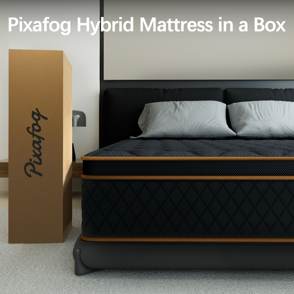 Mronae 12 Full Mattress,Black Cooling Gel Memory & Spring Hybrid Medium Comfort Full Size Mattress in a Box,Audlt,CertiPUR-US