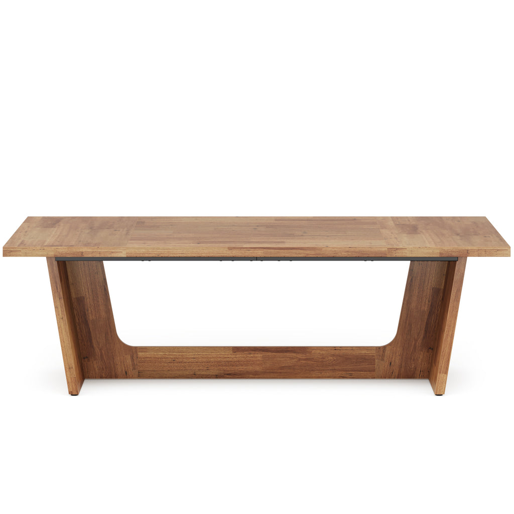 Fnova 70.87 Rectangular Dining Table for 4-6 People, Farmhouse Wood Kitchen Table with Sturdy Legs, Easy to Assemble