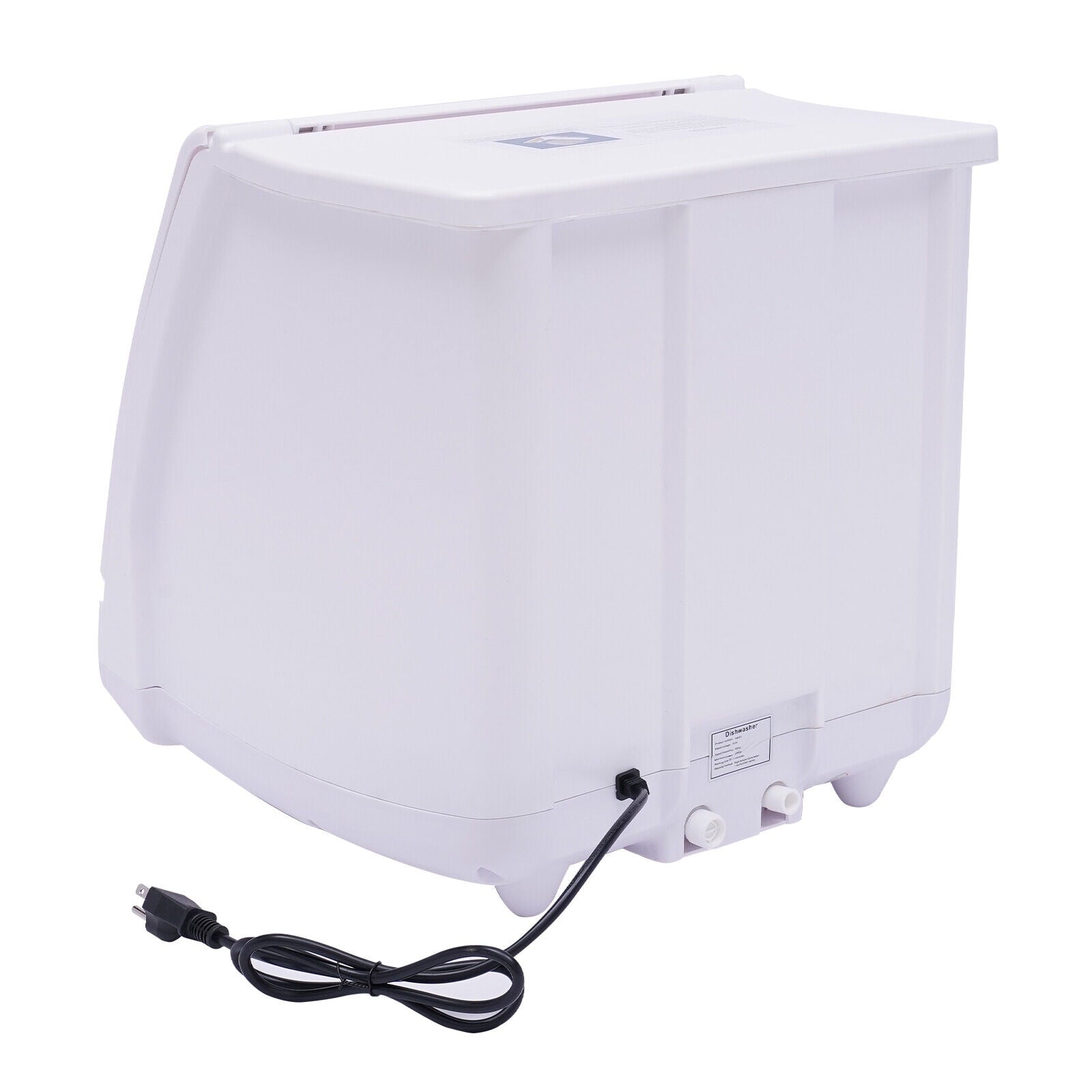 FOGGBET 110V 1200W Portable Countertop Dishwasher with 12 Water Outlets and 360° Rotation Flushing & Hose Connection 3-in-1 Function,15.74*15.74*17.71in,with 5L Water Tank,  for Homes, Apartments