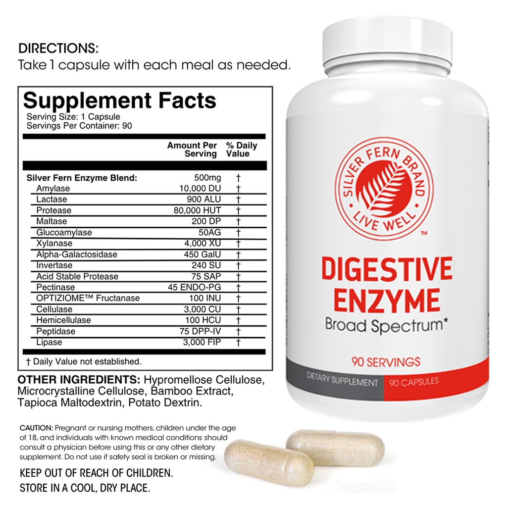 Digestive Enzyme with 100% intestinal pH Coverage - 90 Servings