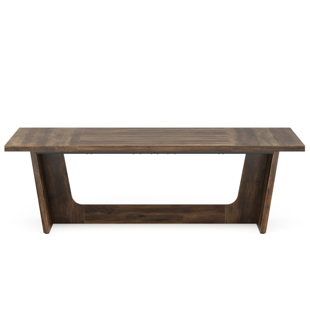 Fnova 70.87 Rectangular Dining Table for 4-6 People, Farmhouse Wood Kitchen Table with Sturdy Legs, Easy to Assemble